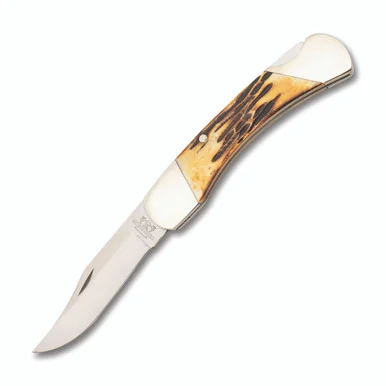 Bear & Son Professional Lockback Folding Knife India Stag BR597