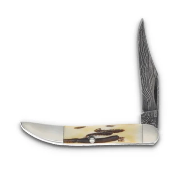 Bear & Son Toothpick Folding Knife 2.25in Plain Genuine India Stag Bone BR5193D12