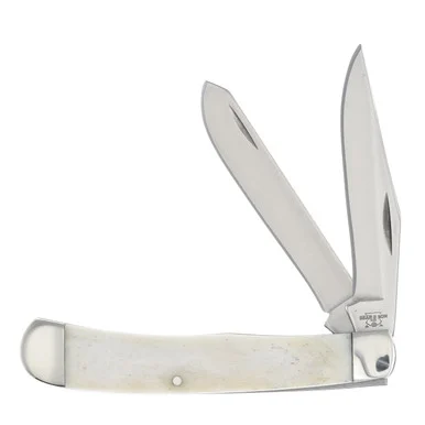 Bear & Son Trapper Folding Knife White Smooth Bone BRWSB54