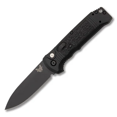 Benchmade 4400BK Casbah OTS Automatic Knife Black Grivory - 3.43in Black DLC Drop Point Plain AUBM4400BK