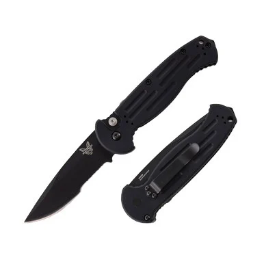 Benchmade 9051SBK AFO II Automatic Knife Black Partially Serrated