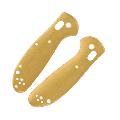 Benchmade Mini Griptilian SMKW Custom Brass Handle Scales SKBF210697B
