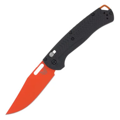 Benchmade Taggedout Folding Knife 3.5in Plain Orange Carbon Fiber BM15535OR01