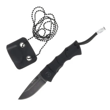 Benchmark Necklock Neck Knife Black G10 2.12in Blackwash Drop Point BMK067