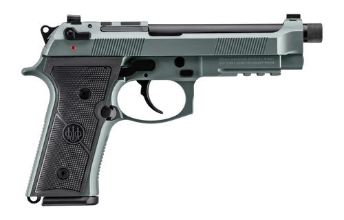 Beretta M9A4 Overlanding Full Size Frame 9mm 15rd,5.10" Black Threaded Barrel, Lunar Cerakote Steel Optic Ready/Serrated Slide, Lunar Cerakote Aluminum Frame Beavertail & Pi