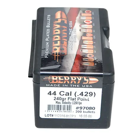Berry’s 97080 Superior Pistol 44Cal 240gr Flat Point 200/Box