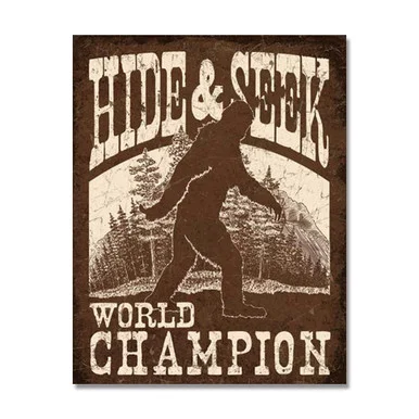 Bigfoot Hide and Seek Tin Sign SG2290