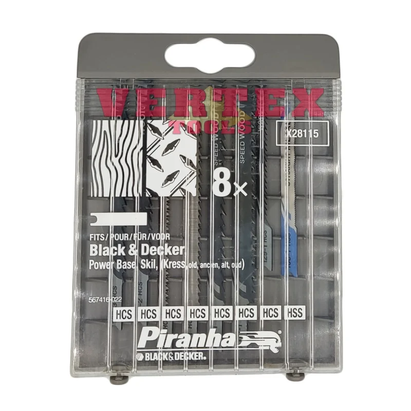 Black & Decker X28115 8 pcs Jigsaw Blades Set (Piranha)