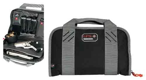 BLACK/GREY NYLONGPS DOUBLE COMPACT PISTOL CASE