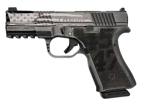 Black Rain Ordnance FLP-TRUMP-GMGB Frontline+ 9mm, 4" Barrel, Gun Metal Gray Battleworn, 15rd