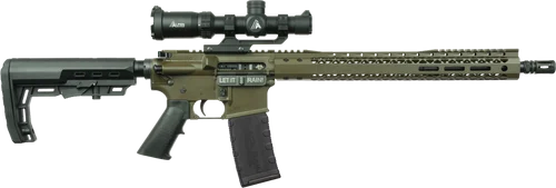 Black Rain Ordnance Spec15 w/Optic ROTR 5.56 NATO 16" Barrel, Badland Picatinny Rail Receiver, M-LOK Handguard, Magpul Polymer Stock, Alpen 1-4x24mm Scope, 30 Rd
