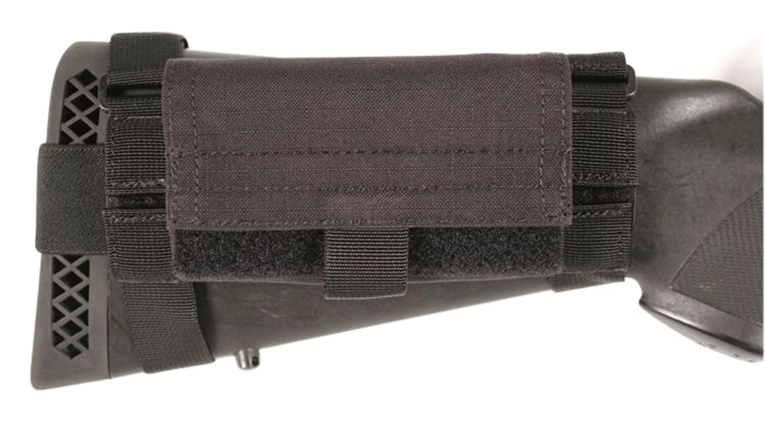Blackhawk 52BS02BK Buttstock Shell PouchBlack Nylon 5rd Shotgun Ambidextrous