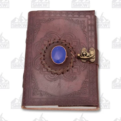 Blue Onyx Stone Leather Locking Journal 242585