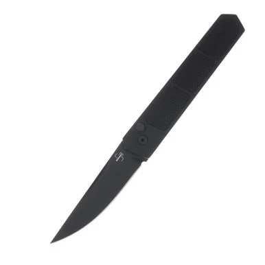 Boker Plus Kwaiken Grip Automatic Knife Black 3.35in Drop Point Blade AUBKBO474