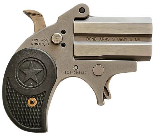 Bond Arms Stubby 9mm, 2.2" Barrel, Fixed Sights, Stainless, Silver, 2rd