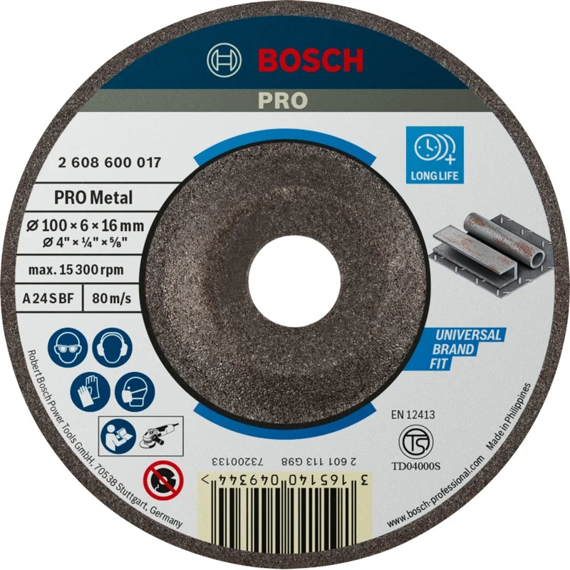 Bosch Grinding Disc 4″ for Metal (25 pcs)