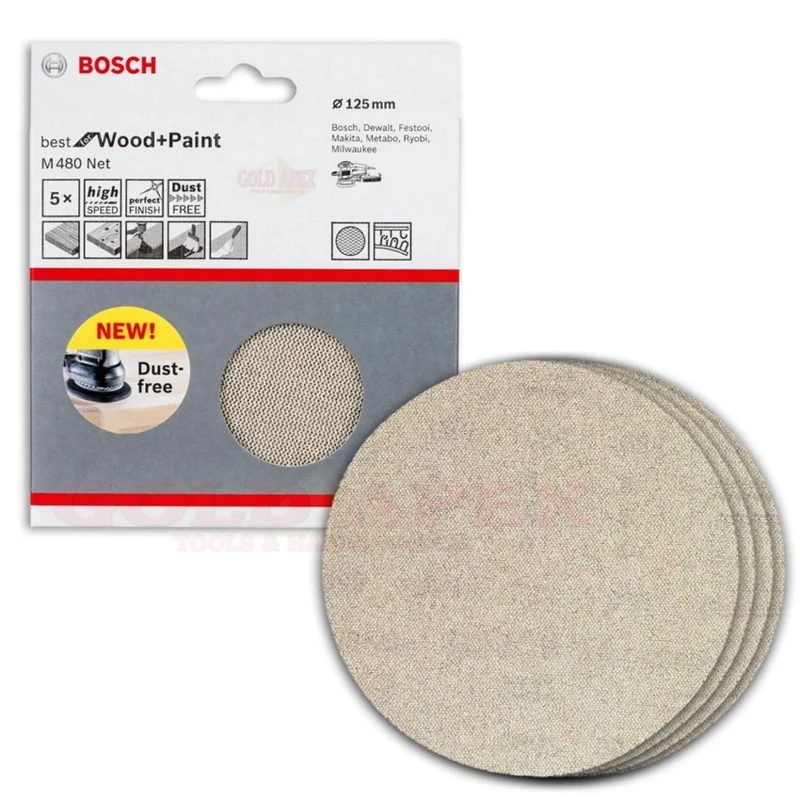 Bosch M480 NET Velcro Sanding Disc 5″ P240 (5pcs)