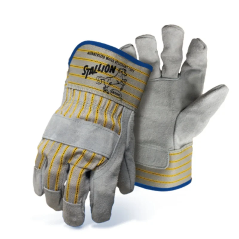 BOSS STALLION Side Split Leather Palm, Safety Cuff