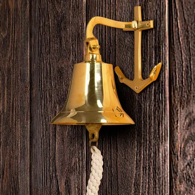 Brass Bell with Anchor Shaped Wall Mount