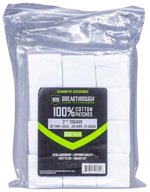 Breakthrough Clean BTCPS21/4600 Square Patches 38-45 Cal/.410-20 Ga 600 pieces