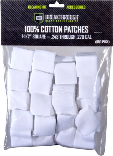 BREAKTHROUGH CLEANING PATCHES 1 1/2" SQUARE .243-270 50 PACK