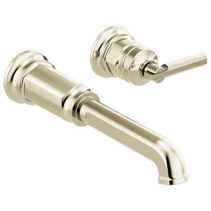 Brizo Invari Single Handle Wall Mount Bathroom Sink Faucet in Brilliance Polished Nickel (Handle Sold Separately) | Ferguson