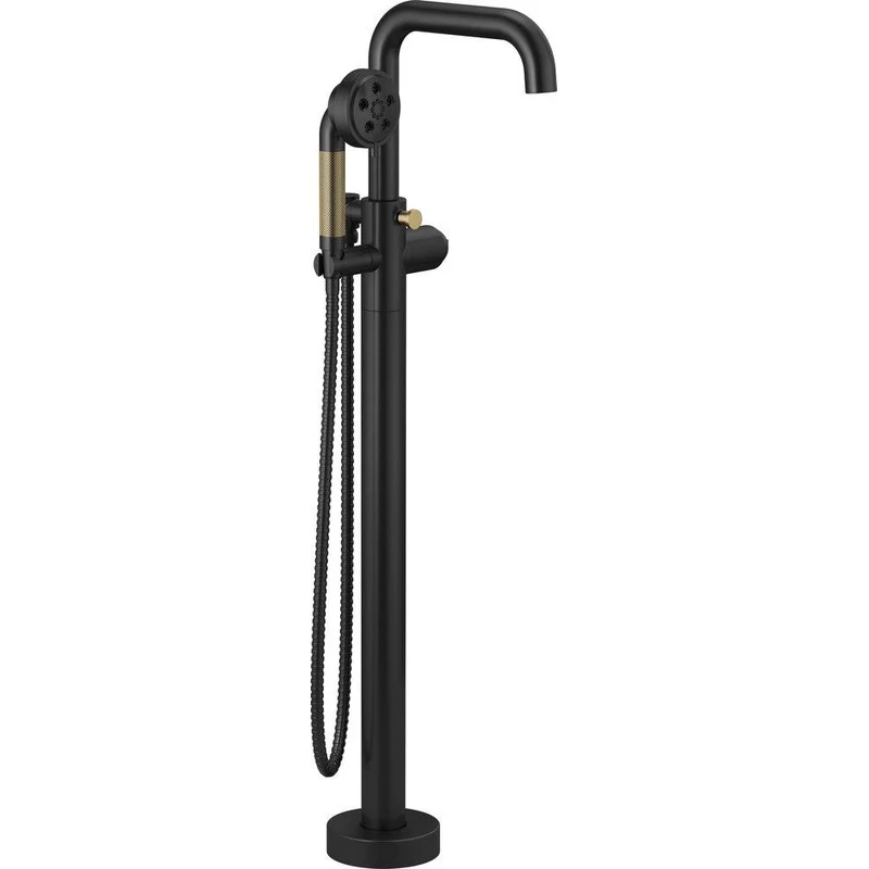 Brizo Single Handle Tub Filler with Hand Shower in Matte Black (Handle Sold Separately) (Trim Only) | Ferguson