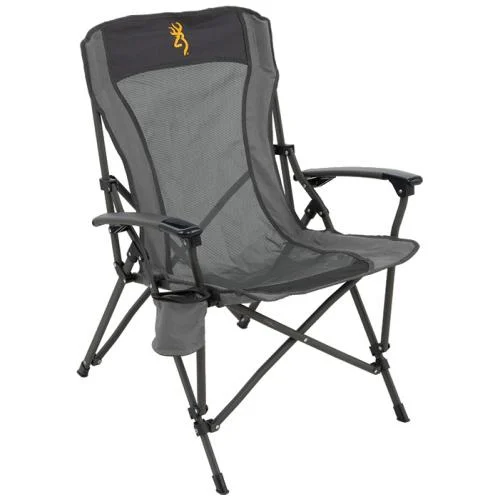 Browning Fireside Gold Buckmark Folding Chair Charcoal Grey