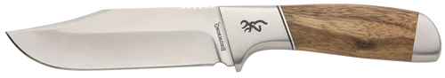 Browning Sage Creek Large 4.50" Fixed Clip Point Plain Satin 9Cr14MoV SS Blade, Brown Zebra Wood Handle