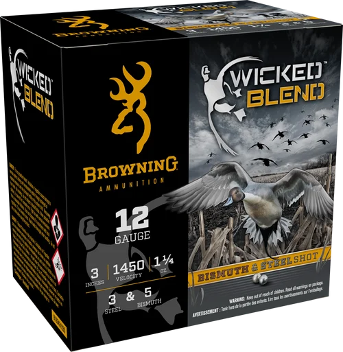 Browning Wicked Blend 12 Gauge 3" 1 1/4oz 3/5BI Shot 25 Per Box/10 Case
