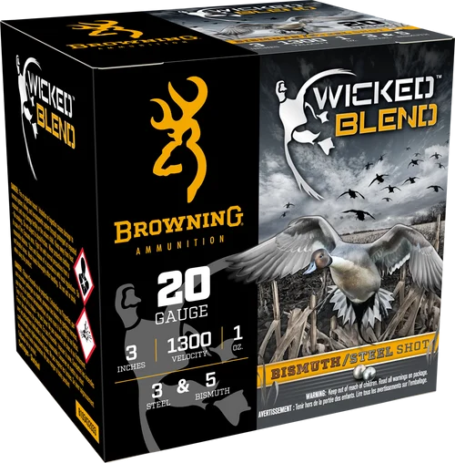 Browning Wicked Blend 20 Gauge 3" 1oz 3/5BI Shot 25 Per Box/10 Case
