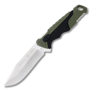 Buck 658 Pursuit Small Green – Black 3.75in Plain Satin Drop Point BU11891