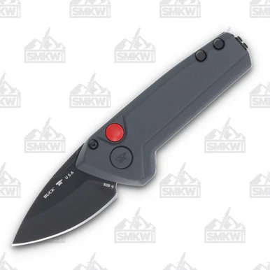 Buck Mini Deploy OTS Automatic Knife Sniper Gray - 1.87in Black Cerakote Drop Point Plain BU13446