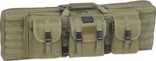BULLDOG 37" 2 GUN TACTICAL CASE 3 LARGE ACCESSORY POCKETS GREEN