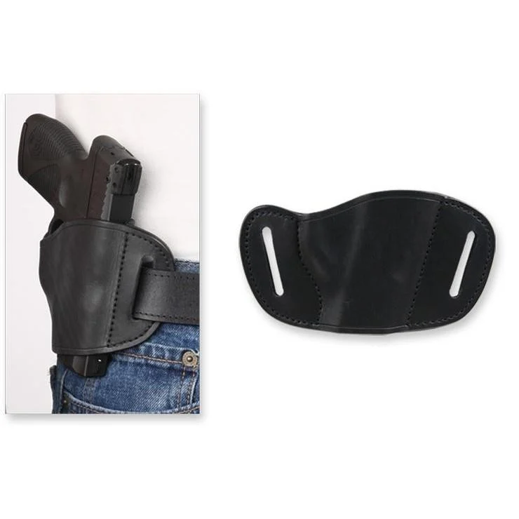 Bulldog Molded Leather Belt Slide Holster for Most Small Frame Revolvers with 2-4″ Barrels Black RH
