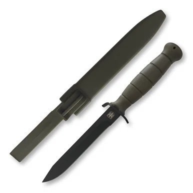 Bundeswehr German Military-Style Fixed Blade OD Green 6.4in Clip Point MI320