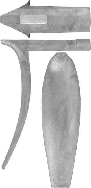 Buttplate, John Armstrong, Maryland, wax cast steelOverall length 5-1/16", width 1-17/32", comb 3-3/8"