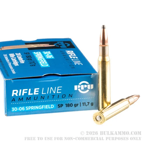 500Rounds of 30-06 Springfield Ammo by Prvi Partizan - 180gr SP
