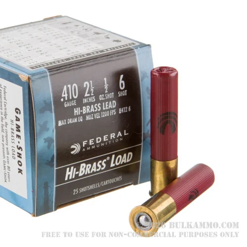 250 Rounds of .410 Ammo by Federal -#6 shot