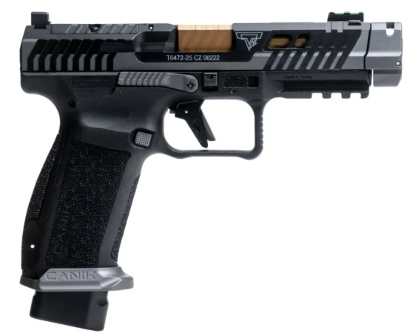 Canik TTI Combat 9mm Smoke 4.6″ Ported/Fluted Barrel, Optics-Ready, Compensator – HG7854S-N