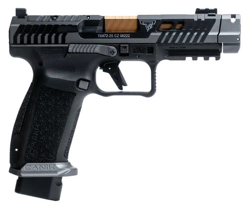 Canik TTI Combat Smoke Optic Pkg 9mm, 4.6 Compensated Barrel, MeCanik MO3 Red Dot, Smoke/Bronze Finish, 18rd