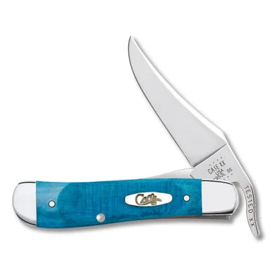 Case Caribbean Blue Sawcut Jigged Bone RussLock Folding Knife CA25589
