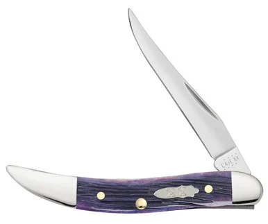 Case Purple Barnboard Bone Small Texas Toothpick Folding Knife CA39996