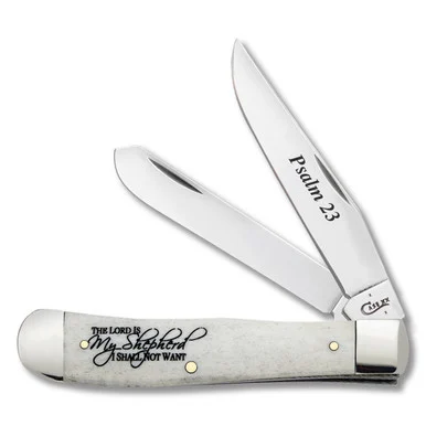 Case Religious Sayings The Lord is My Shepherd Trapper Folding Knife CA8795