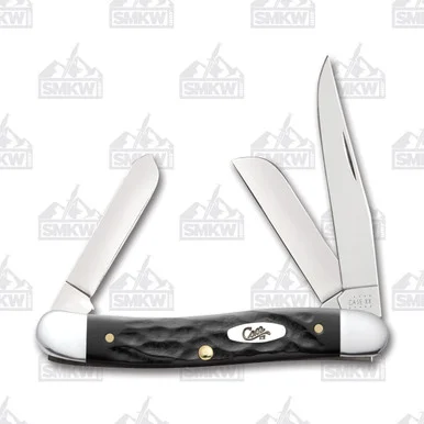 Case Rough Black Medium Stockman Folding Knife CA18222