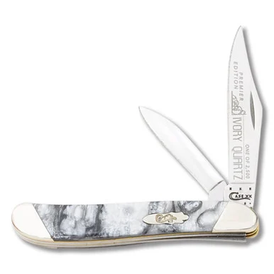 Case Slant Bolster Ivory Quartz Corelon Peanut Folding Knife CAS9220IQ