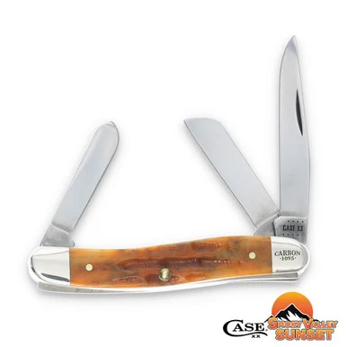 Case SMKW Exclusive Medium Stockman Folding Knife Smoky Valley Sunset Autumn Bone CA25221