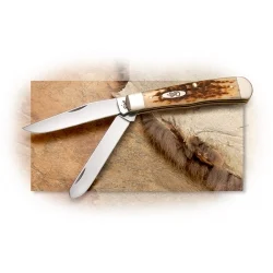 Case Trapper with Pocket Clip – Amber Bone