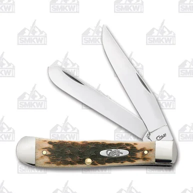 Case XX Amber Jigged Bone Trapper Folding Knife CA6254SS