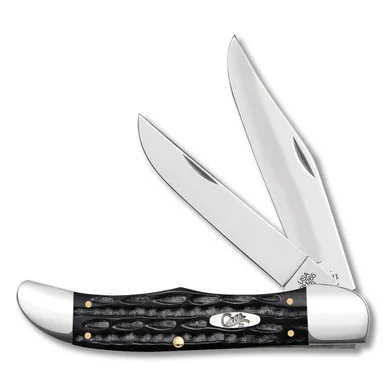 Case XX Folding Hunter Knife With Sheath Jigged Buffalo Horn CA65030
